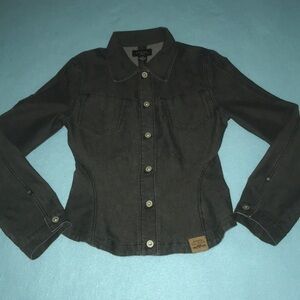 𝅺GUESS denim taylor cut jacket top light weight long sleeve Y2K NEW size M